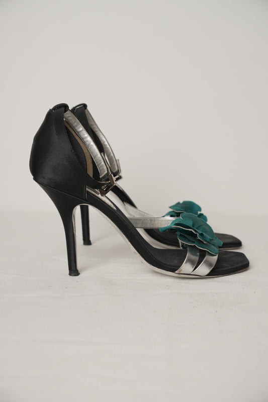 Louis Vuitton Floral Logo Sandal Heels Sz36
