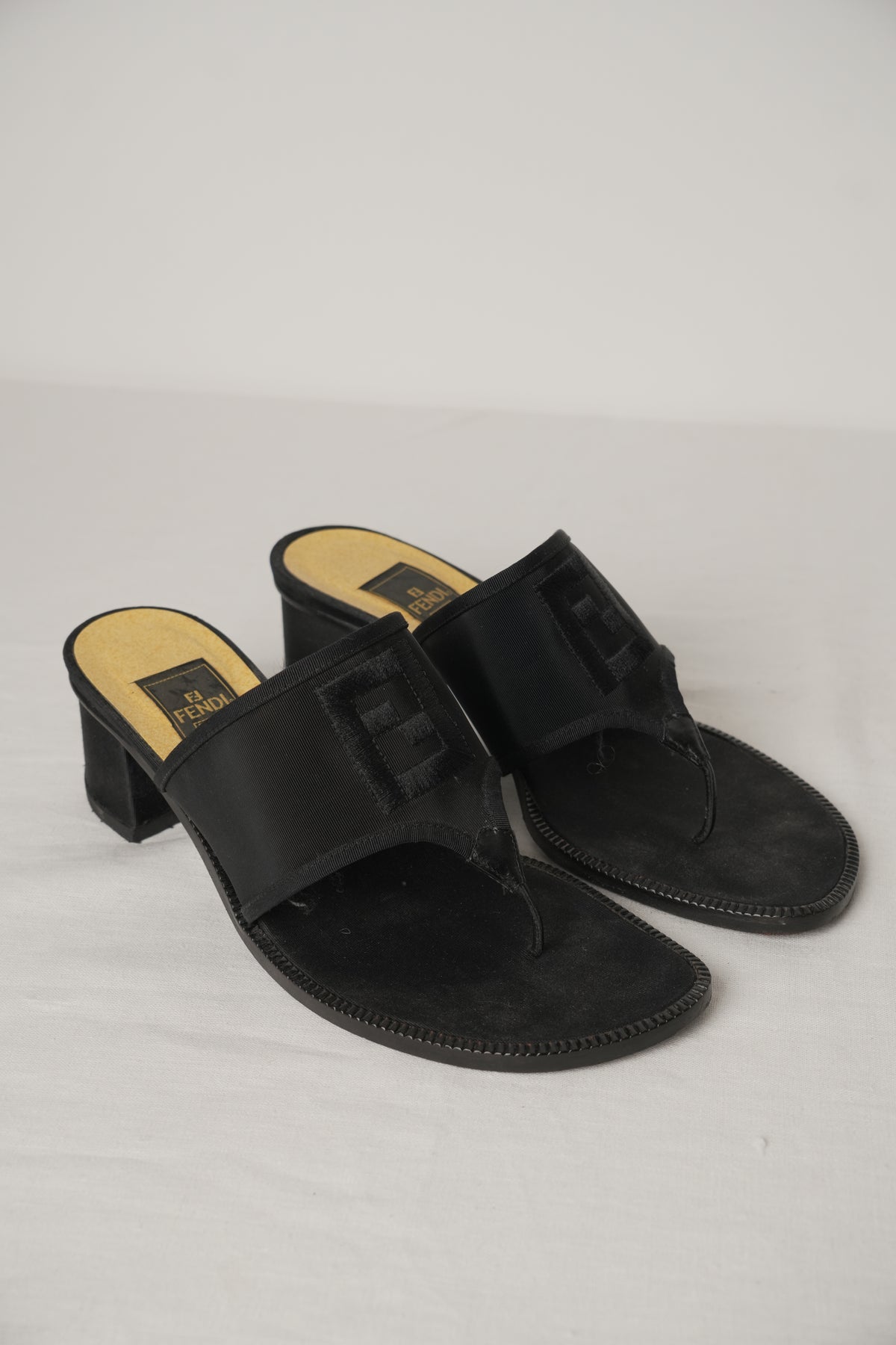 Fendi Mesh Zucca Logo Sandals Sz 38