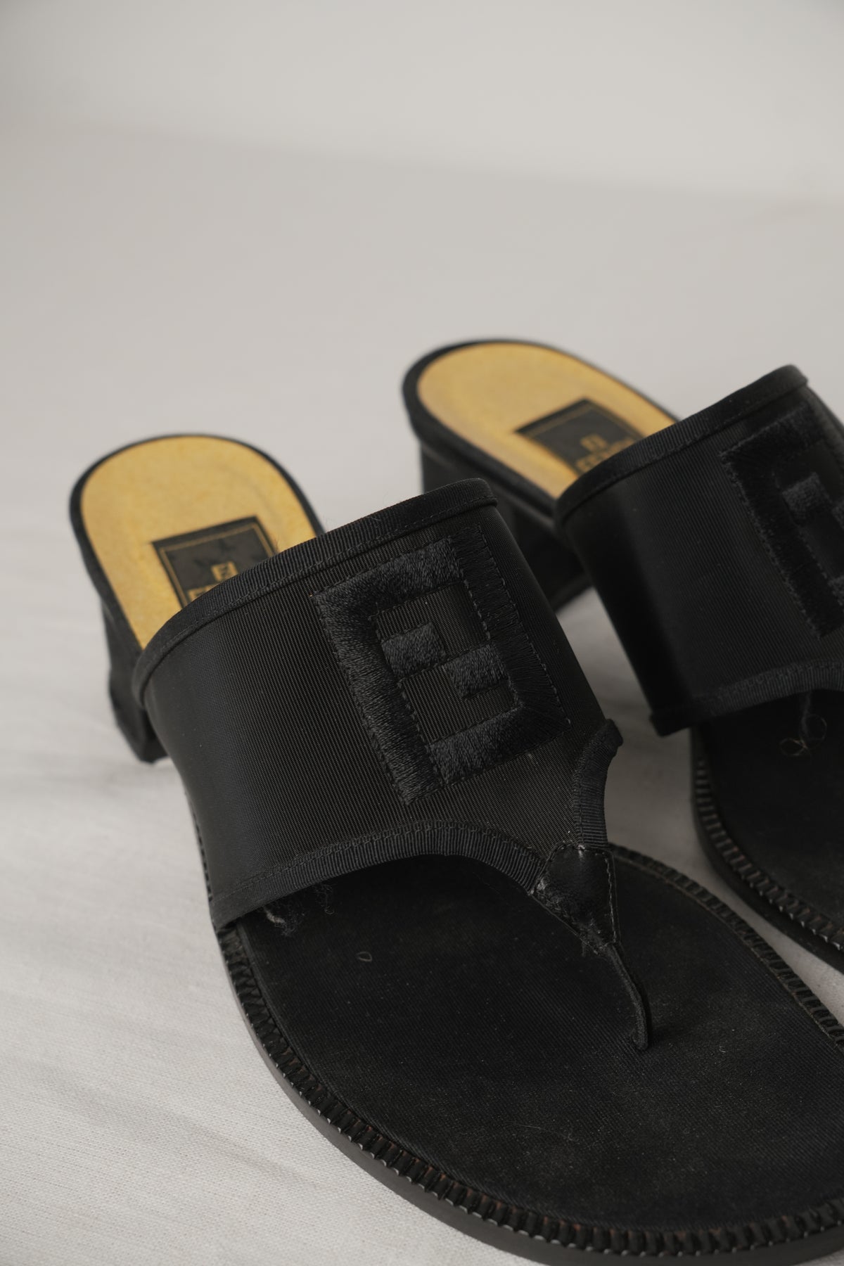 Fendi Mesh Zucca Logo Sandals Sz 38