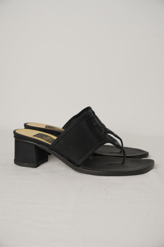 Fendi Mesh Zucca Logo Sandals Sz 38