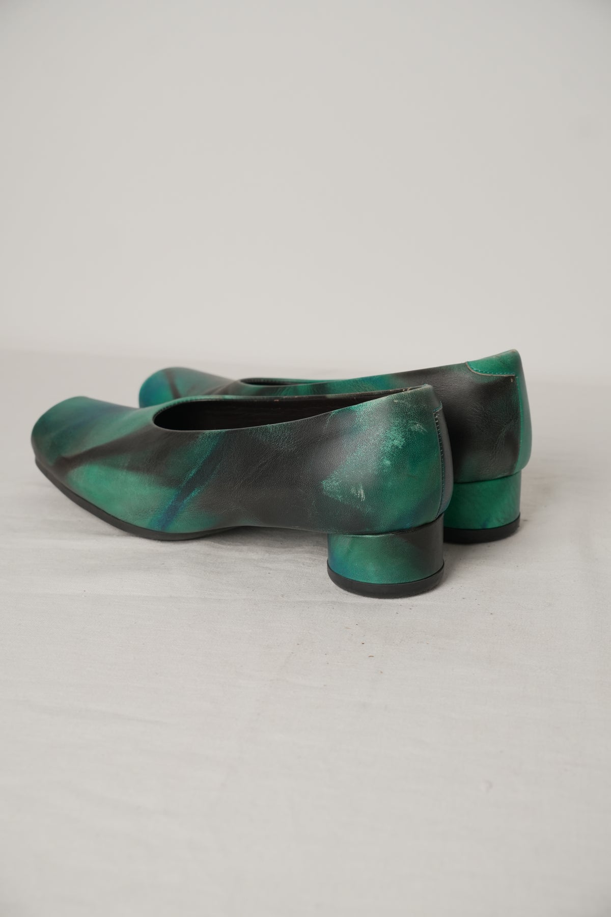 Issey Miyake Green Blue Abstract Flats Sz23