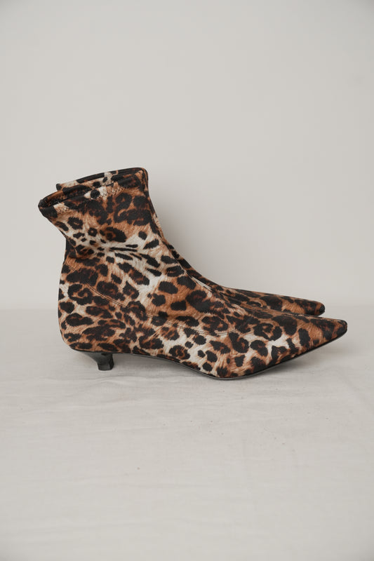 Giuseppe Zanotti Leopard Print Sock Ankle Boot Sz40