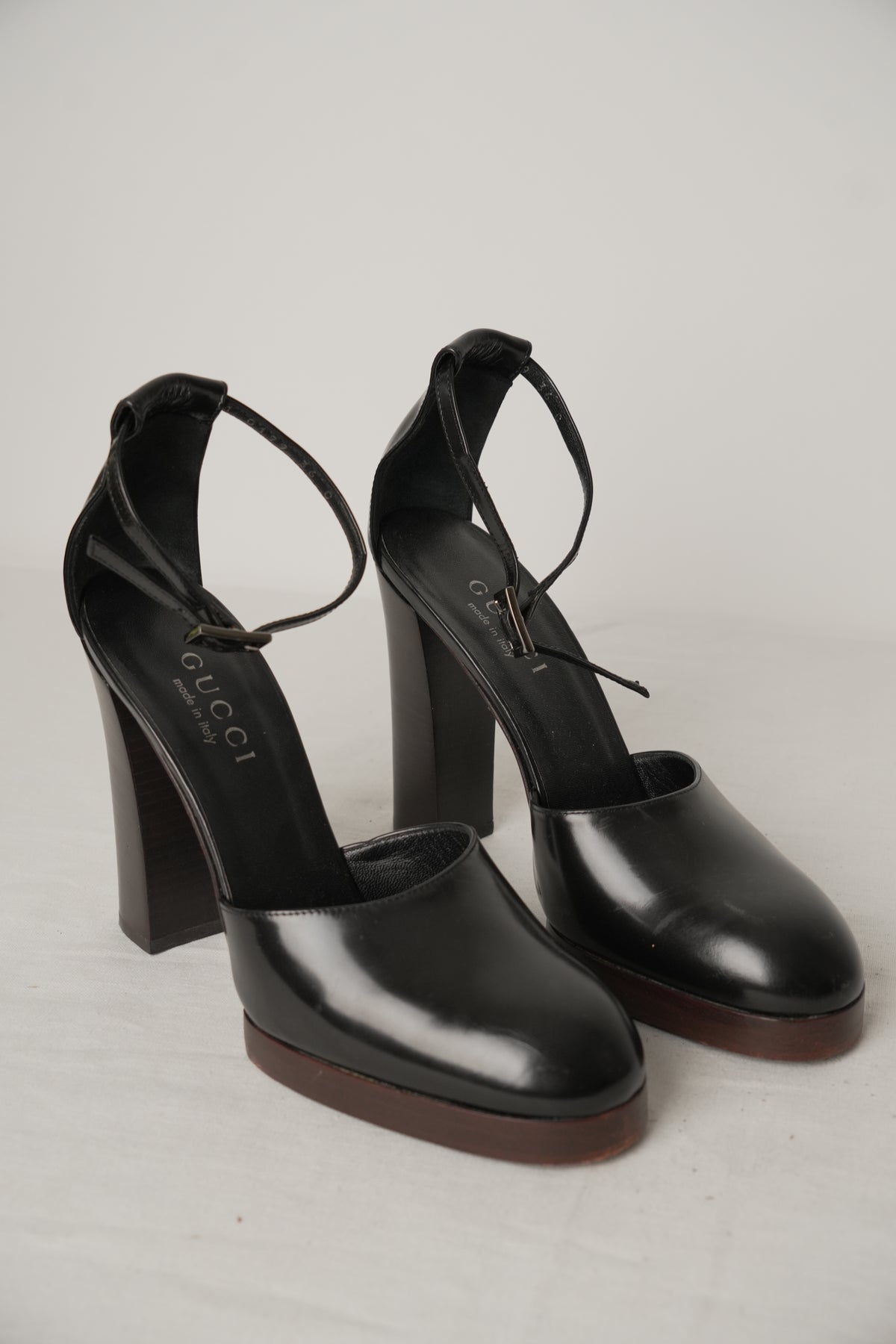 Gucci Leather Platform Mary Jane Heels Sz36