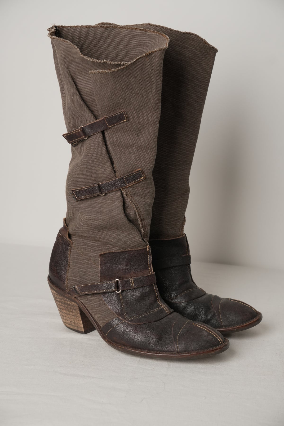 Stephane Gontard Buckle Canvas Boots Sz37