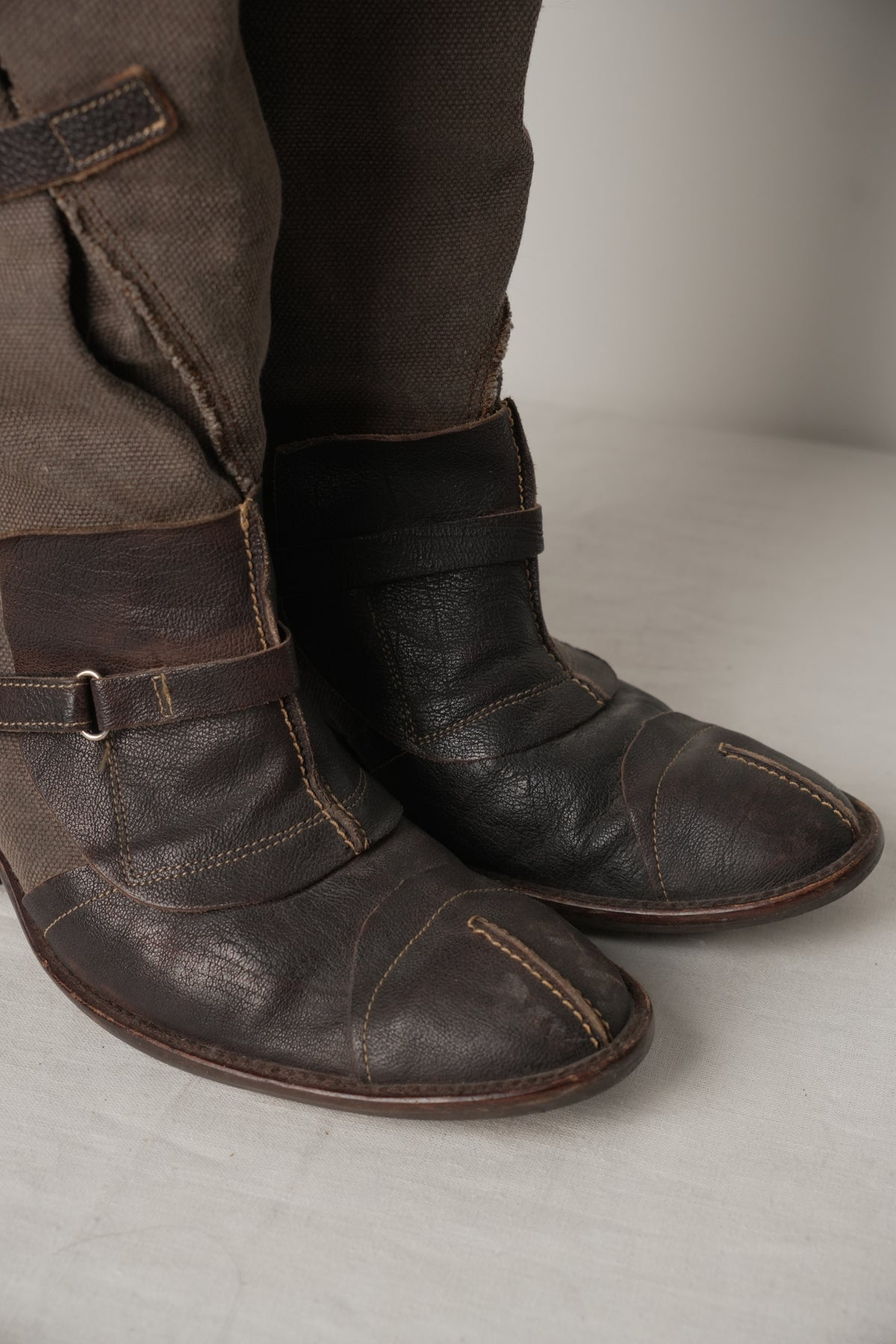 Stephane Gontard Buckle Canvas Boots Sz37