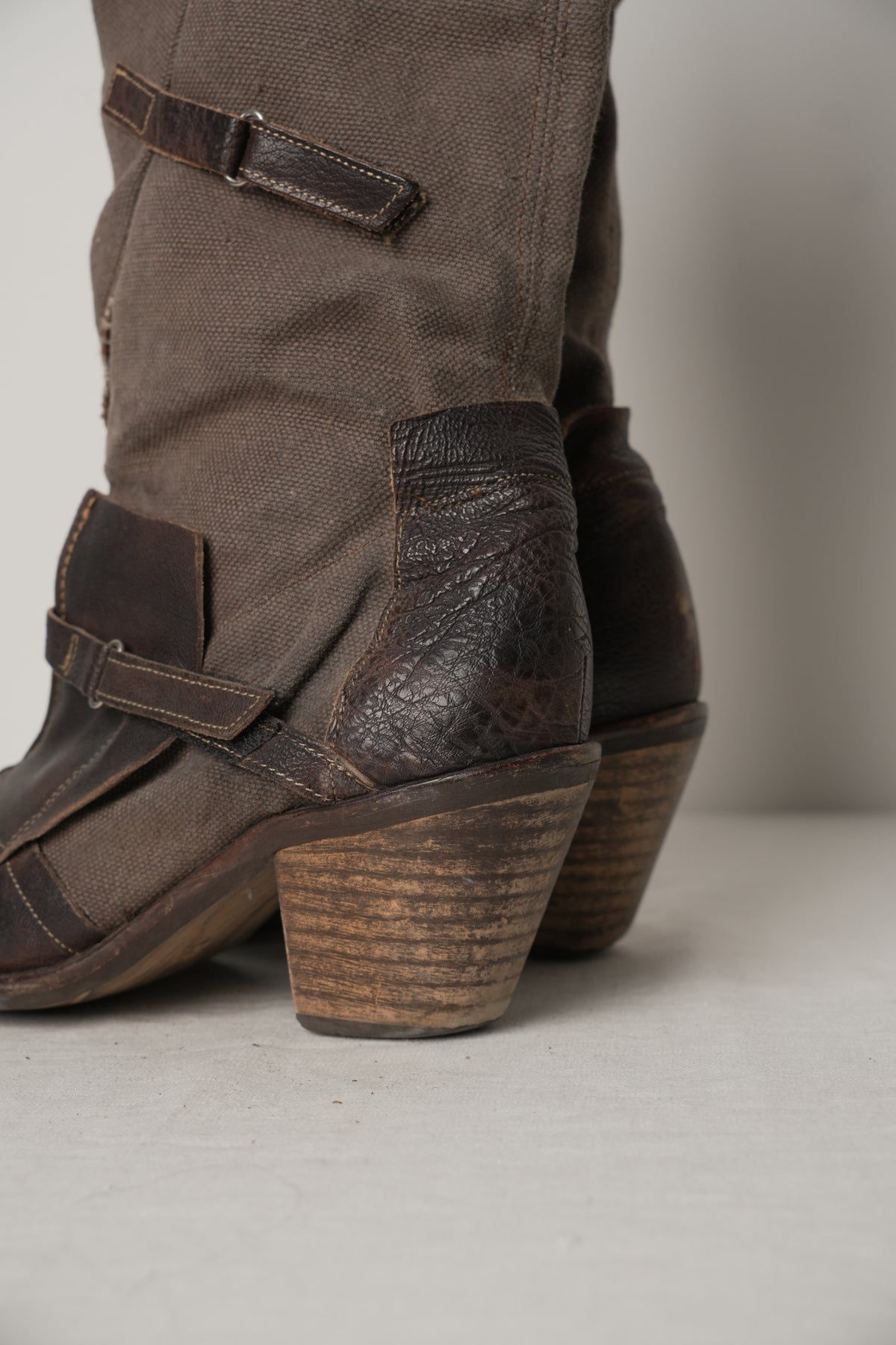 Stephane Gontard Buckle Canvas Boots Sz37