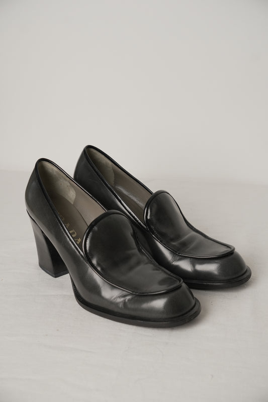 Prada Brown Square Top Pumps Sz40