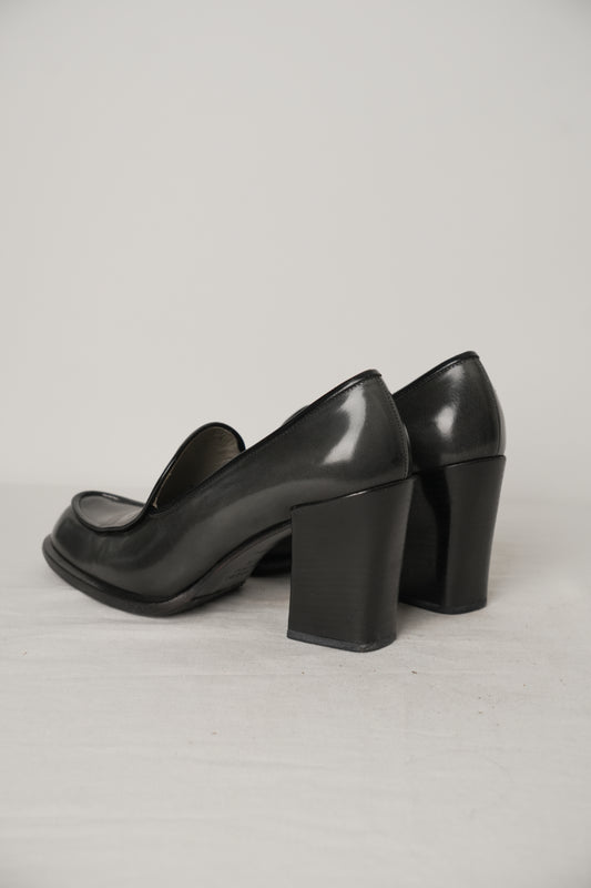 Prada Brown Square Top Pumps Sz40
