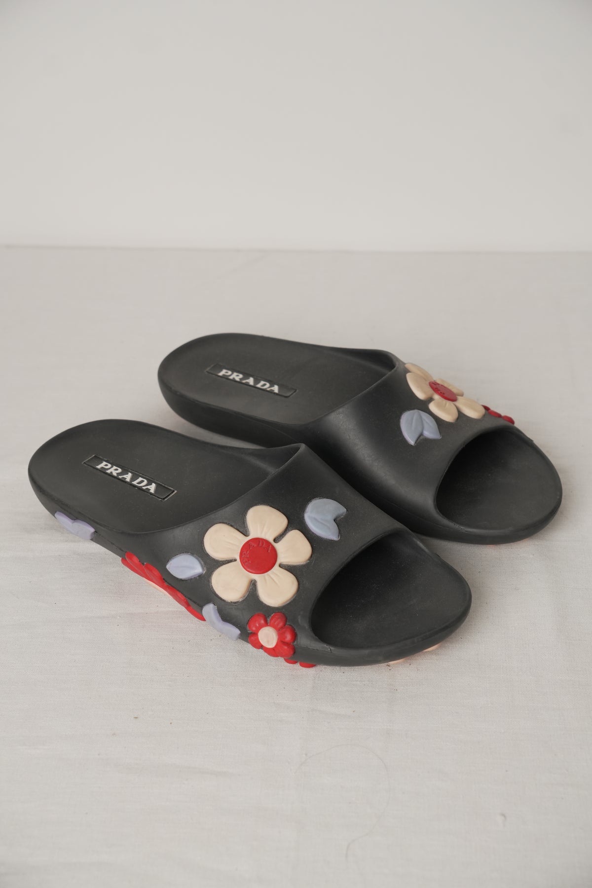 Prada Floral Rubber Slides