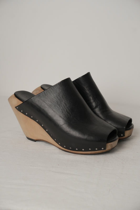 Rick Owens Studded Wooden Clogs Sz39