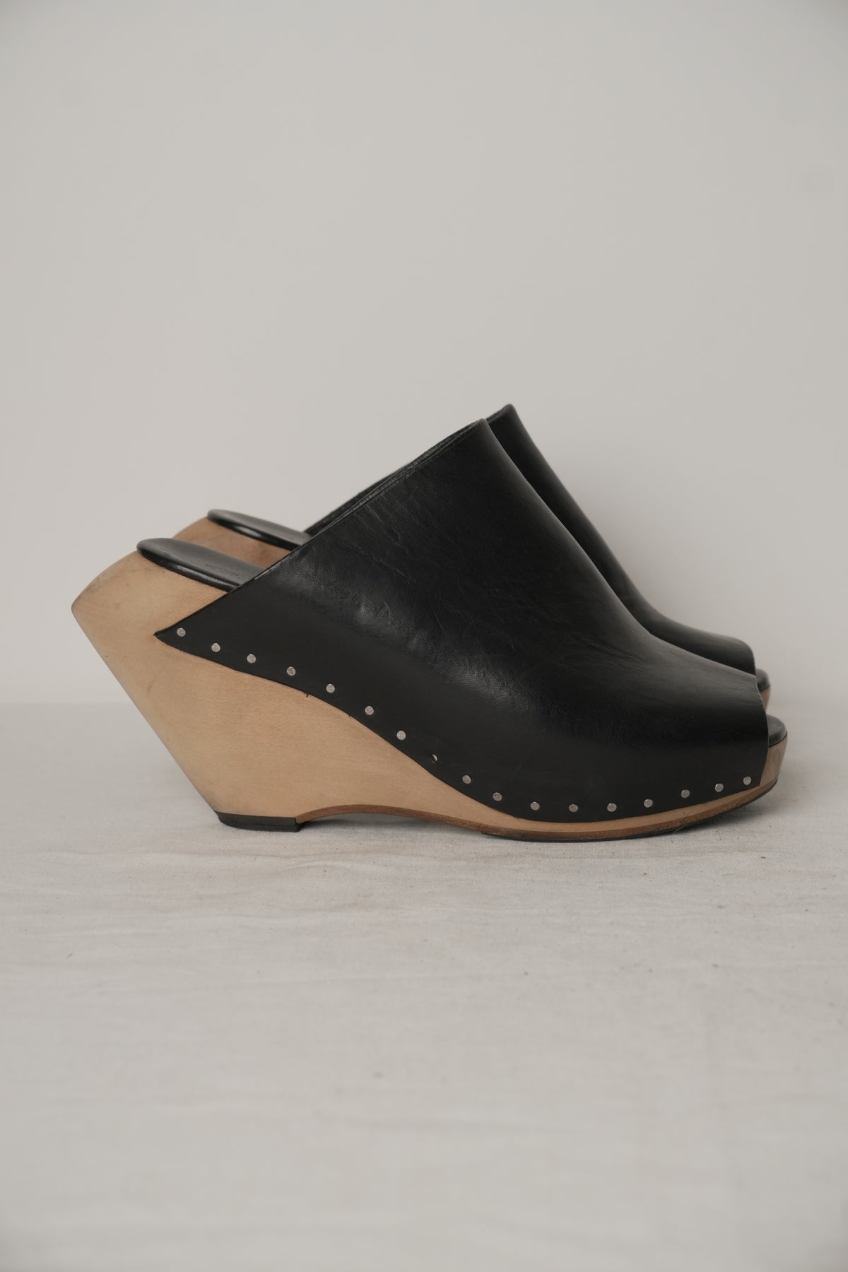 Rick Owens Studded Wooden Clogs Sz39