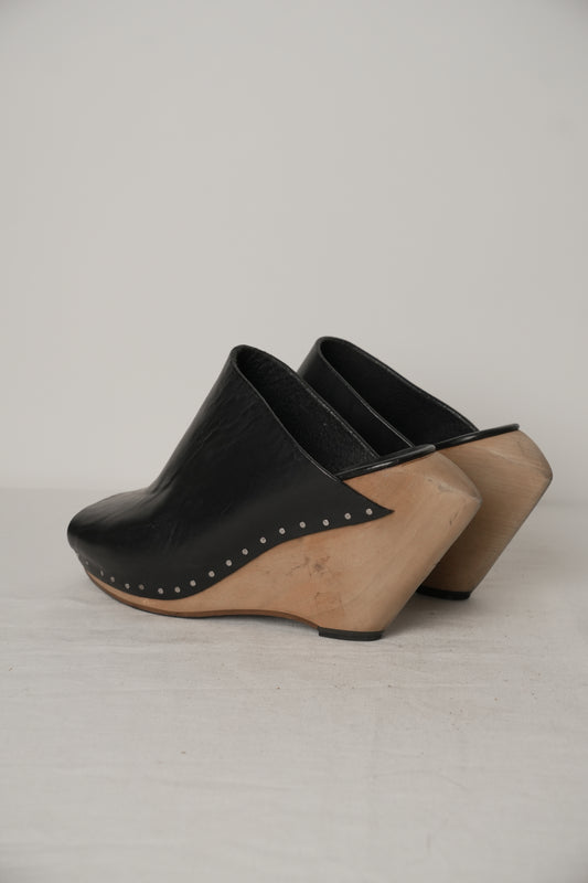 Rick Owens Studded Wooden Clogs Sz39