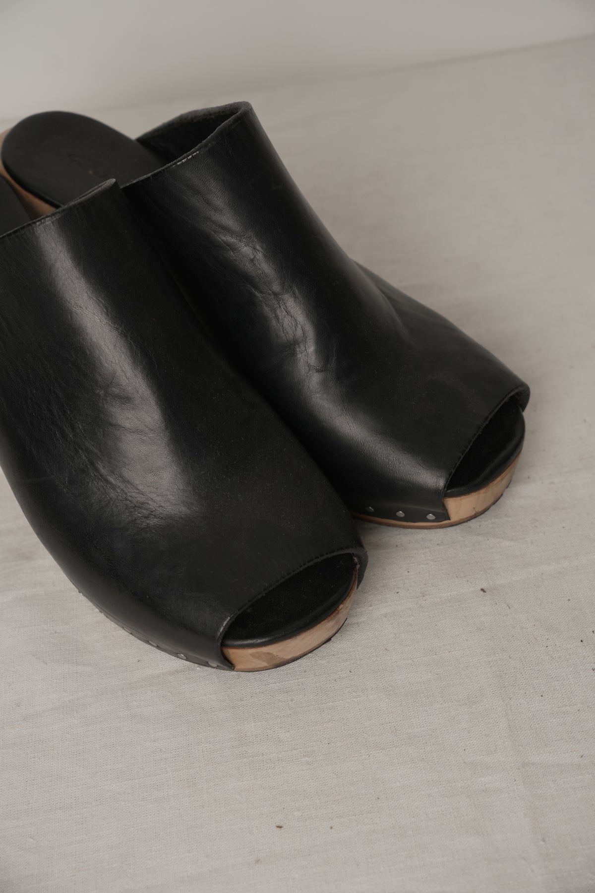 Rick Owens Studded Wooden Clogs Sz39