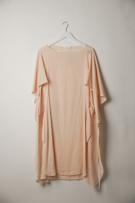 Chloe Coral Flare Short Sleeve Dress