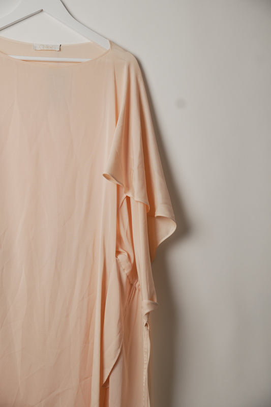 Chloe Coral Flare Short Sleeve Dress