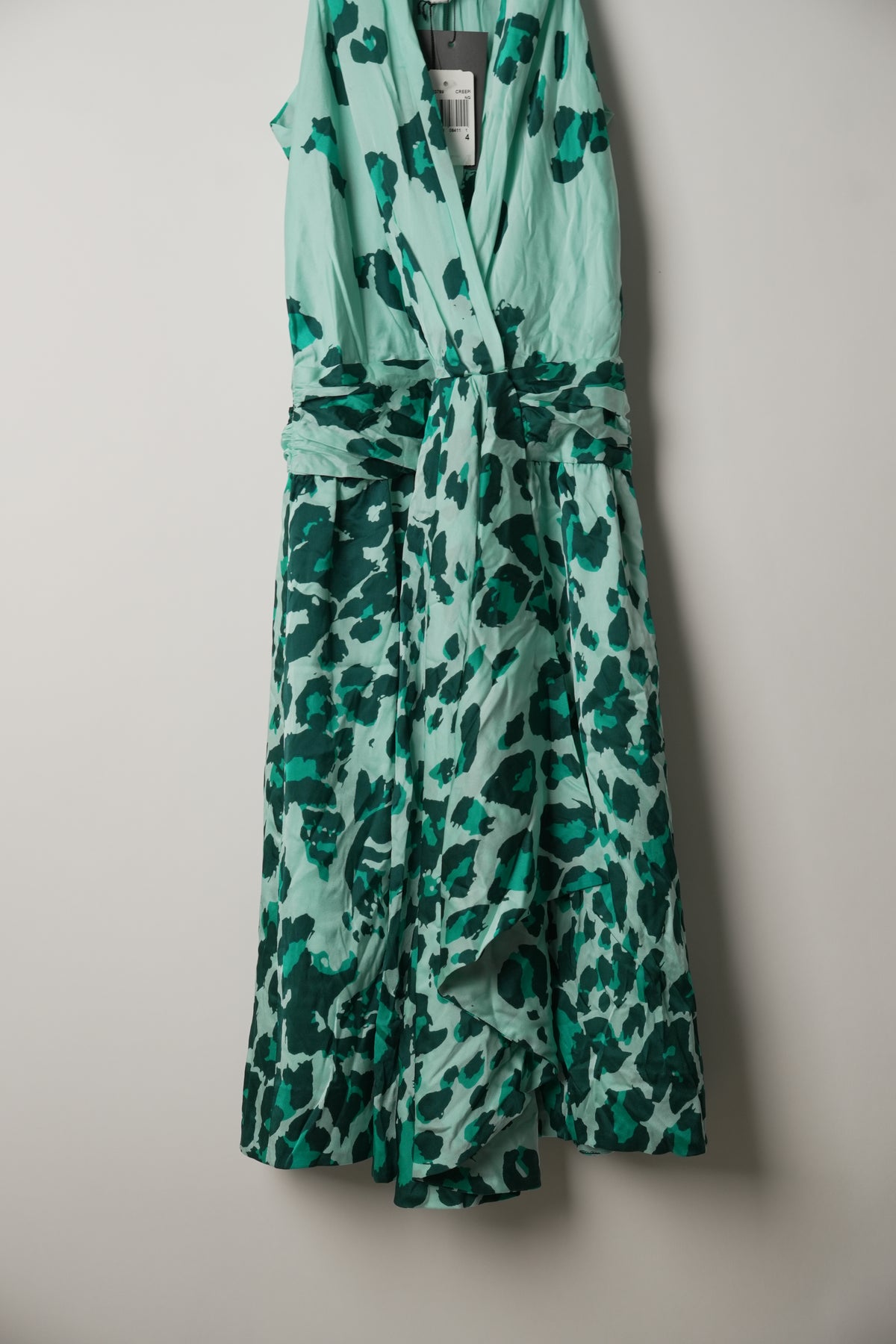 Diane von Furstenberg Halterneck Blue Leopard Tie Dress