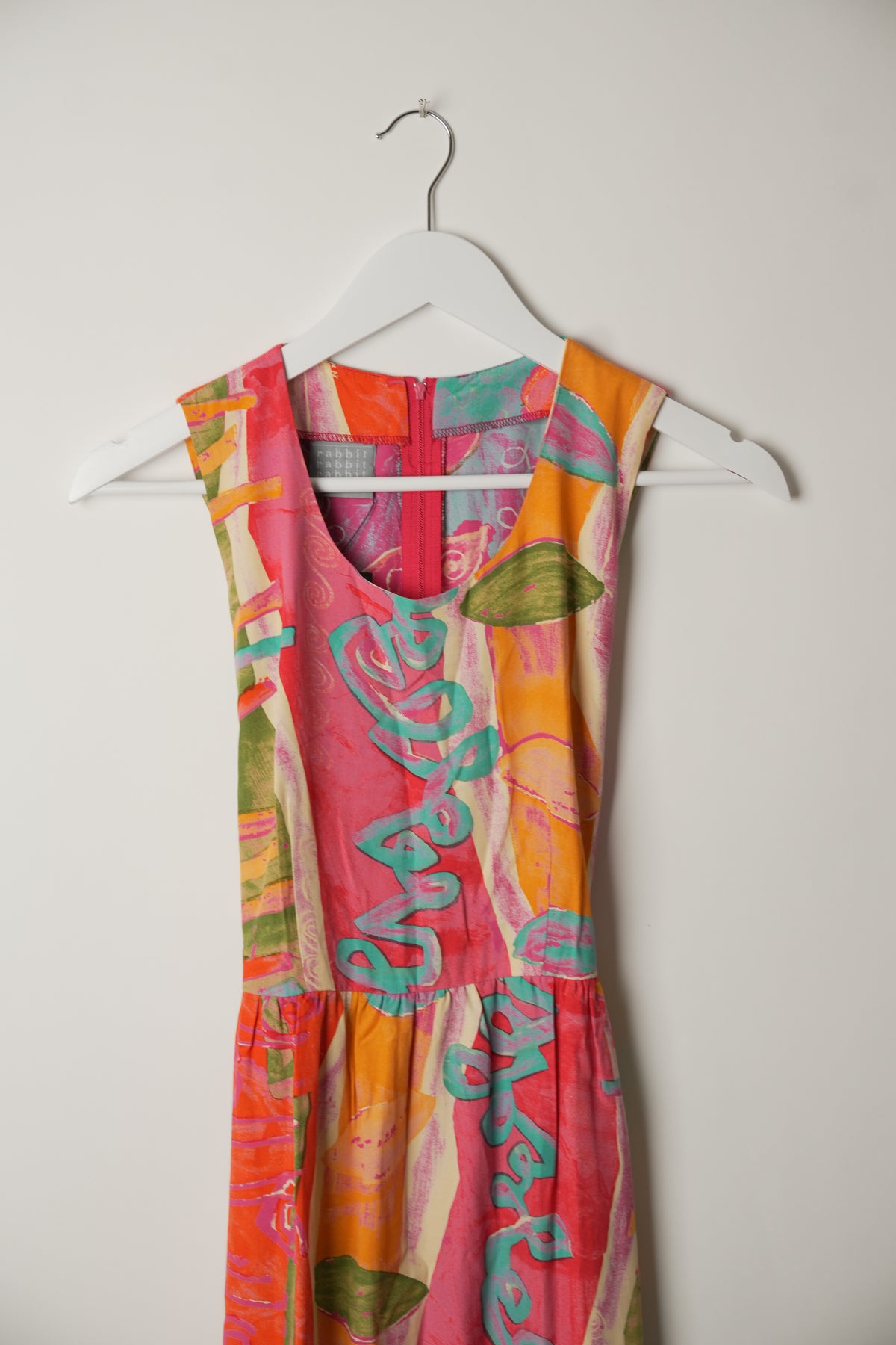 Vintage Multi Colour Retro Vertical Stripe Pattern Print Midi Dress
