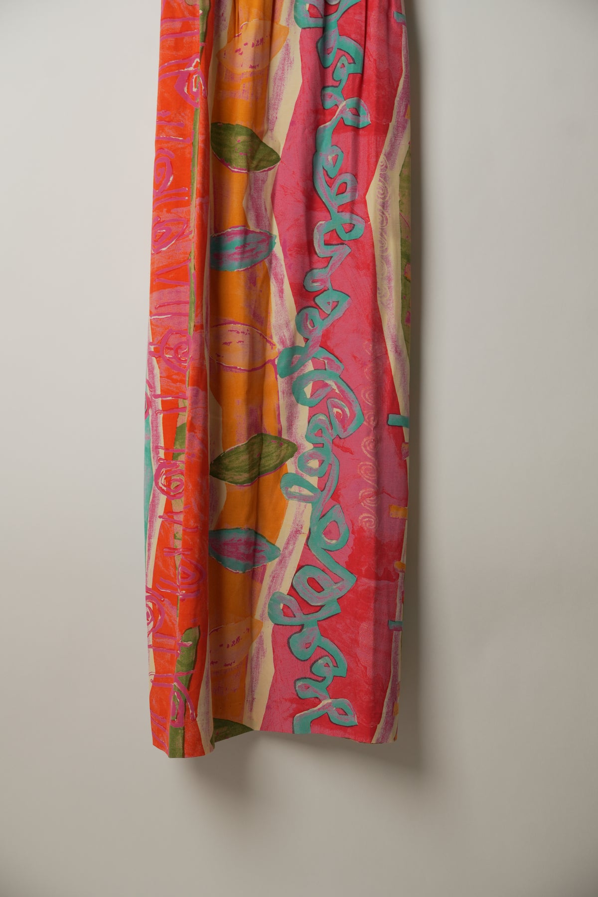 Vintage Multi Colour Retro Vertical Stripe Pattern Print Midi Dress
