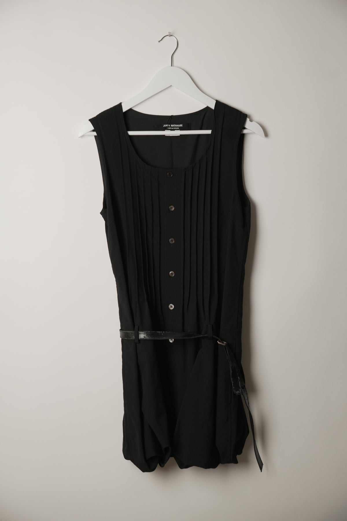 Comme Des Garcons Junya Watanabe Button Down Vertical Panel Playsuit with Belt