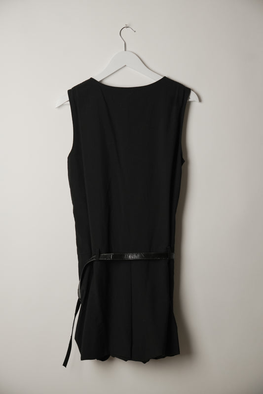Comme Des Garcons Junya Watanabe Button Down Vertical Panel Playsuit with Belt