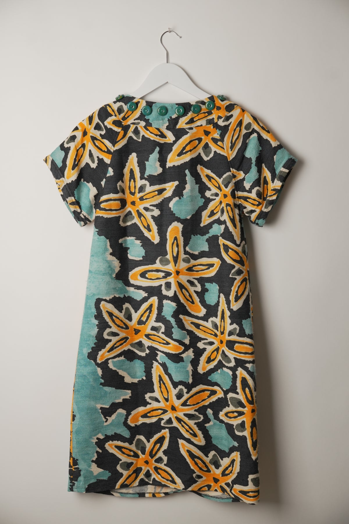 Diane von Furstenberg Scoop Neck Starfish Floral Short Sleeve Print Dress