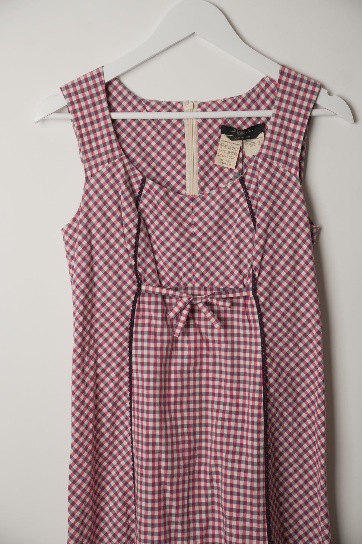 Max Mara Gingham Check Sleeveless Dress