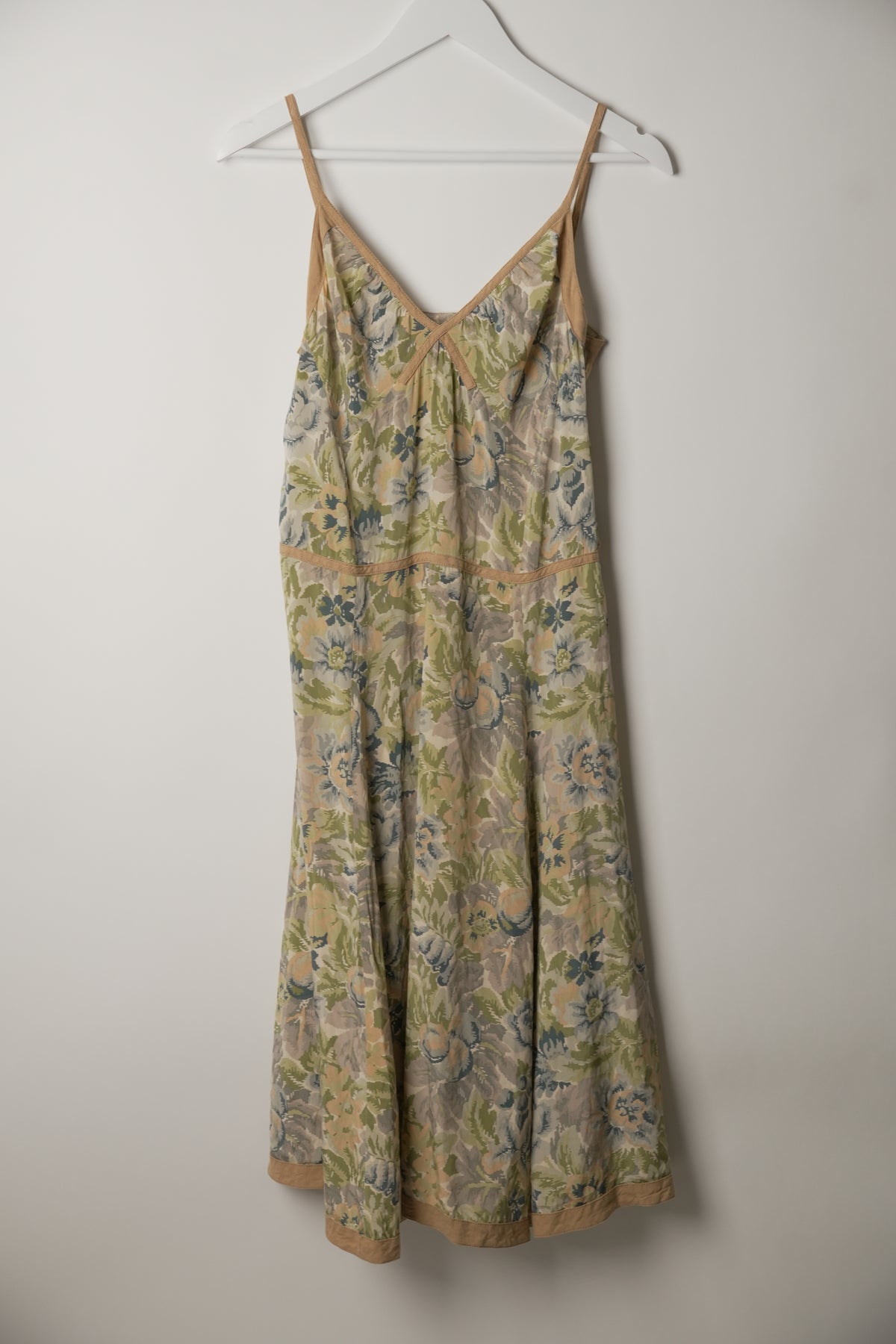 DKNY Silk Blend Floral Cami Midi Dress
