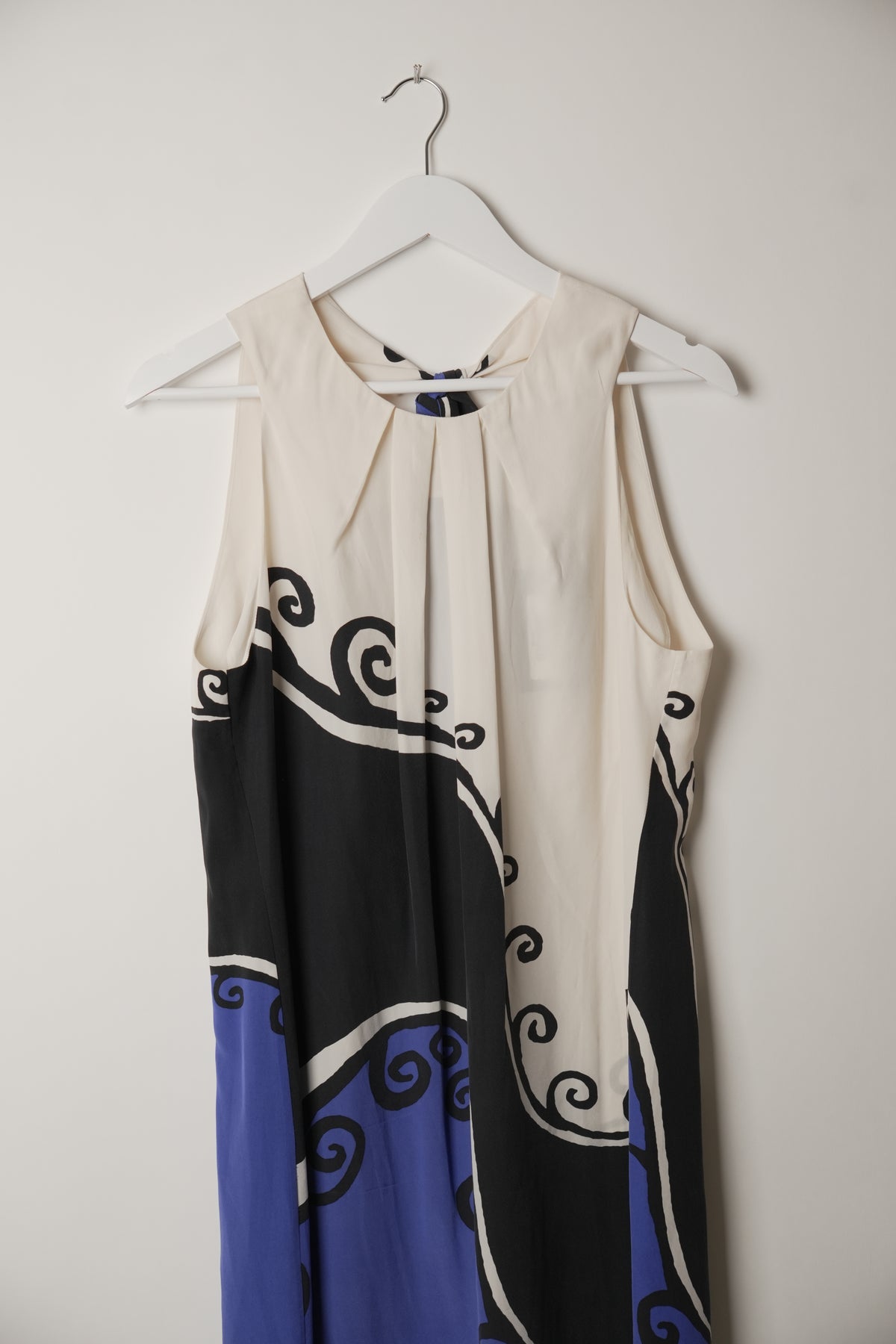 Diane von Furstenberg Silk Halterneck Greek Print Midi Dress