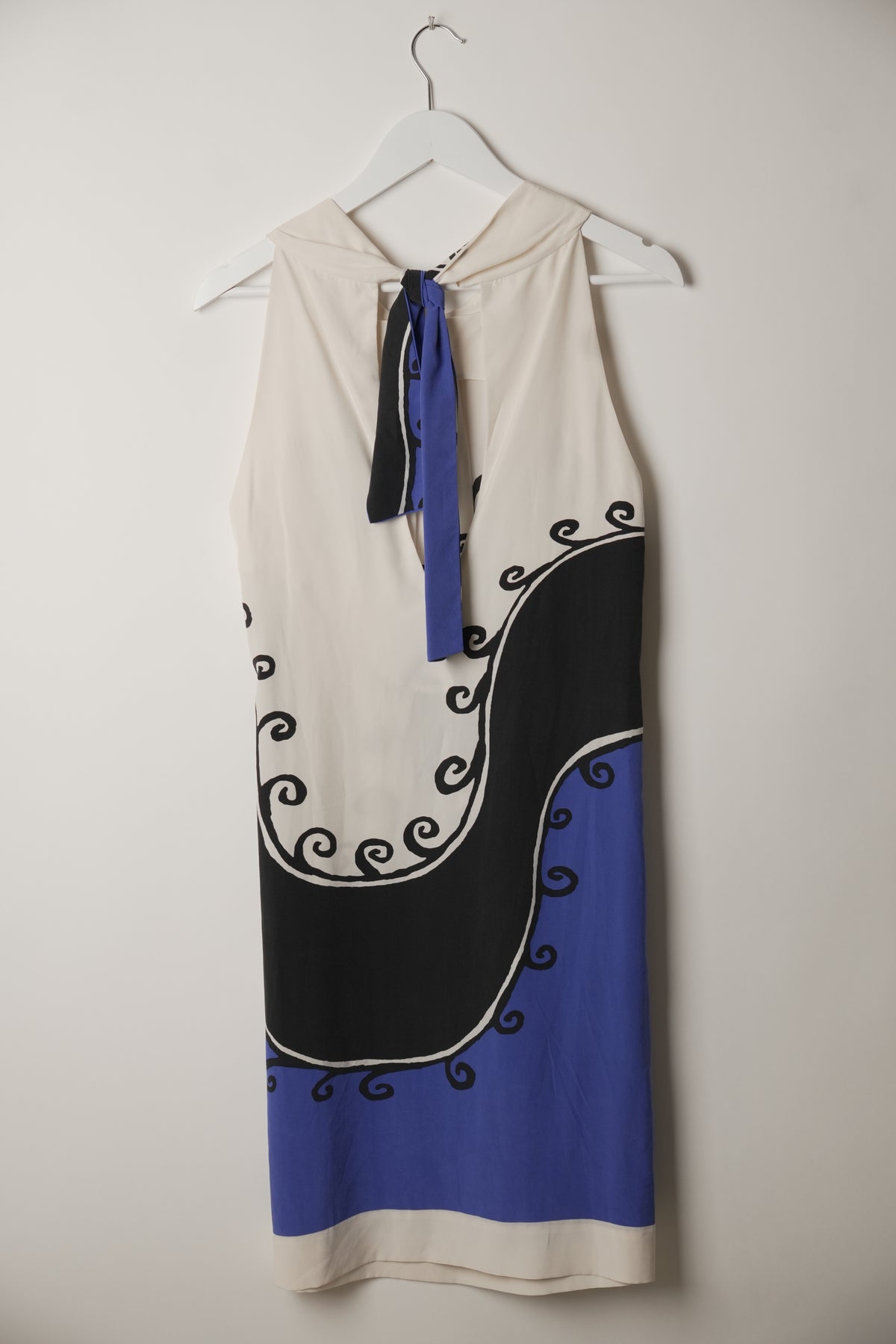 Diane von Furstenberg Silk Halterneck Greek Print Midi Dress