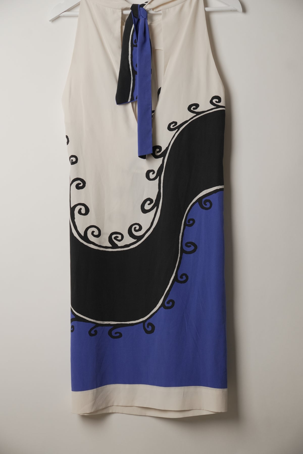 Diane von Furstenberg Silk Halterneck Greek Print Midi Dress