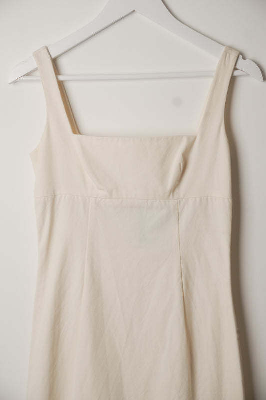 Valentino Square Neck Ruched Bust Midi Dress