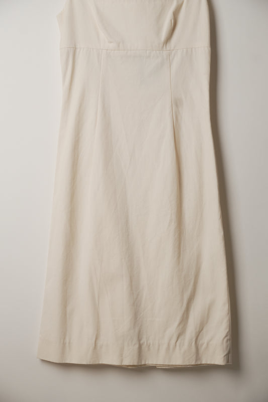 Valentino Square Neck Ruched Bust Midi Dress