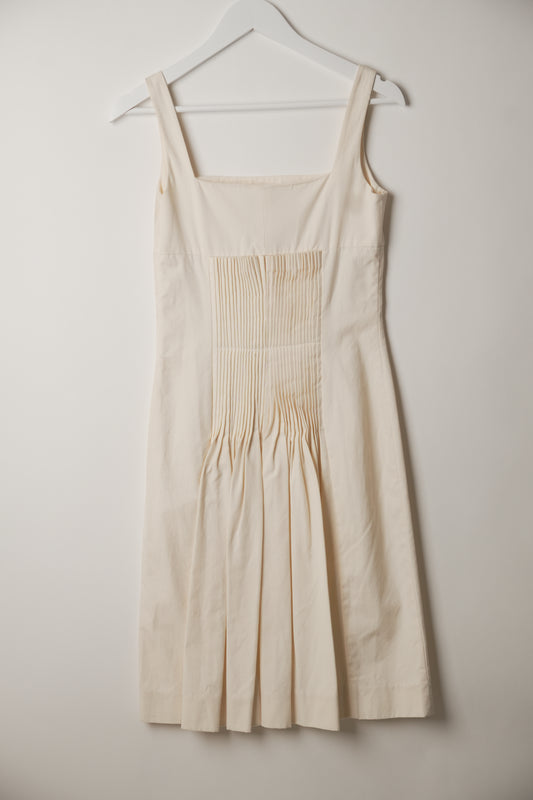 Valentino Square Neck Ruched Bust Midi Dress