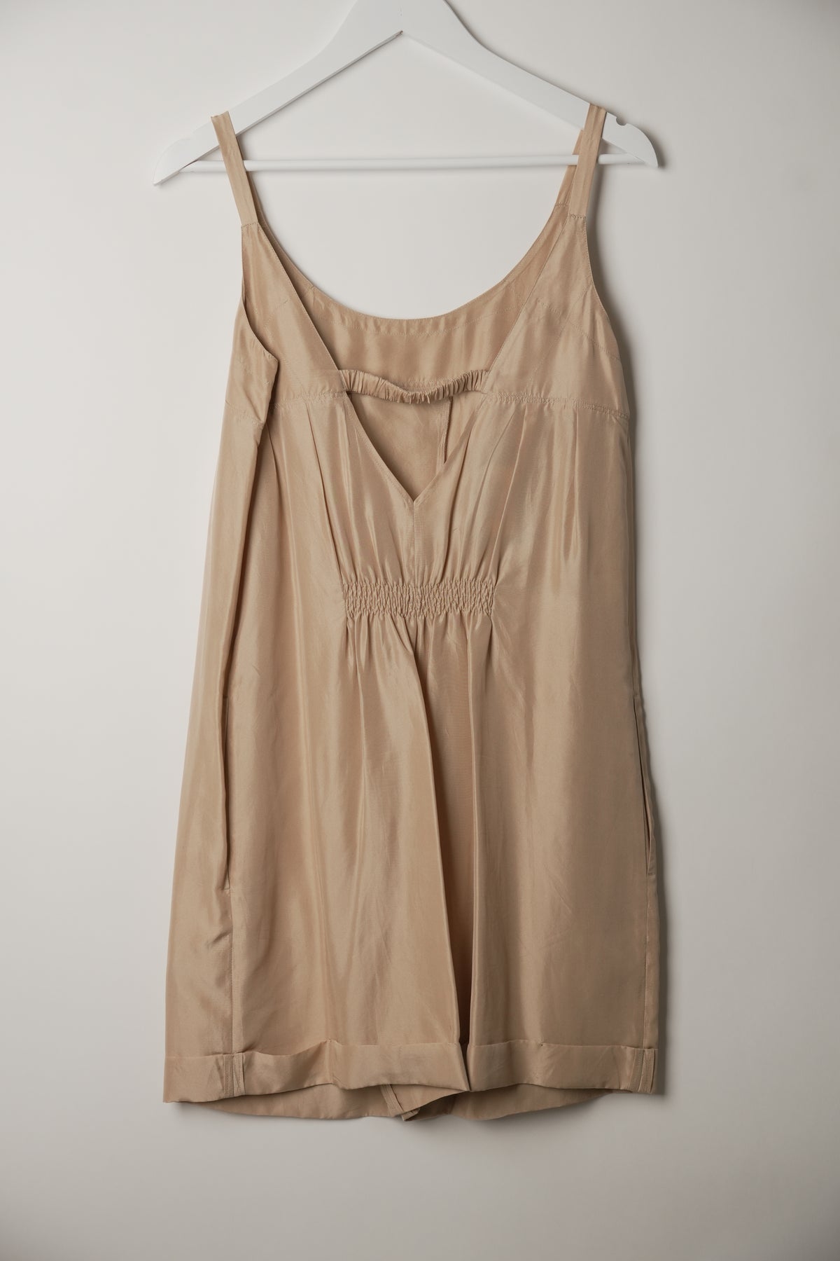 Prada Sports Silk Beige Cami Balloon Overalls