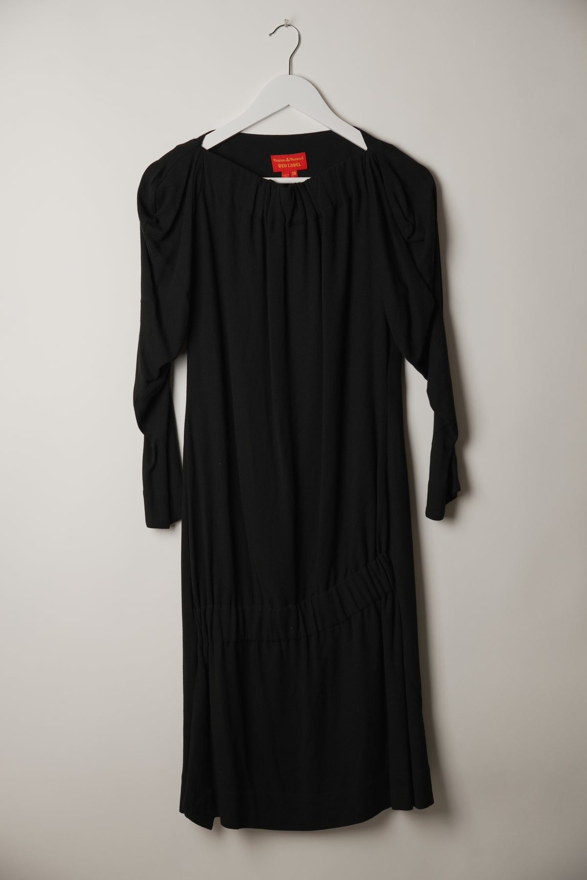 Vivienne Westwood Wide Neck Long Sleeve Asymmetric Waist Mini Dress