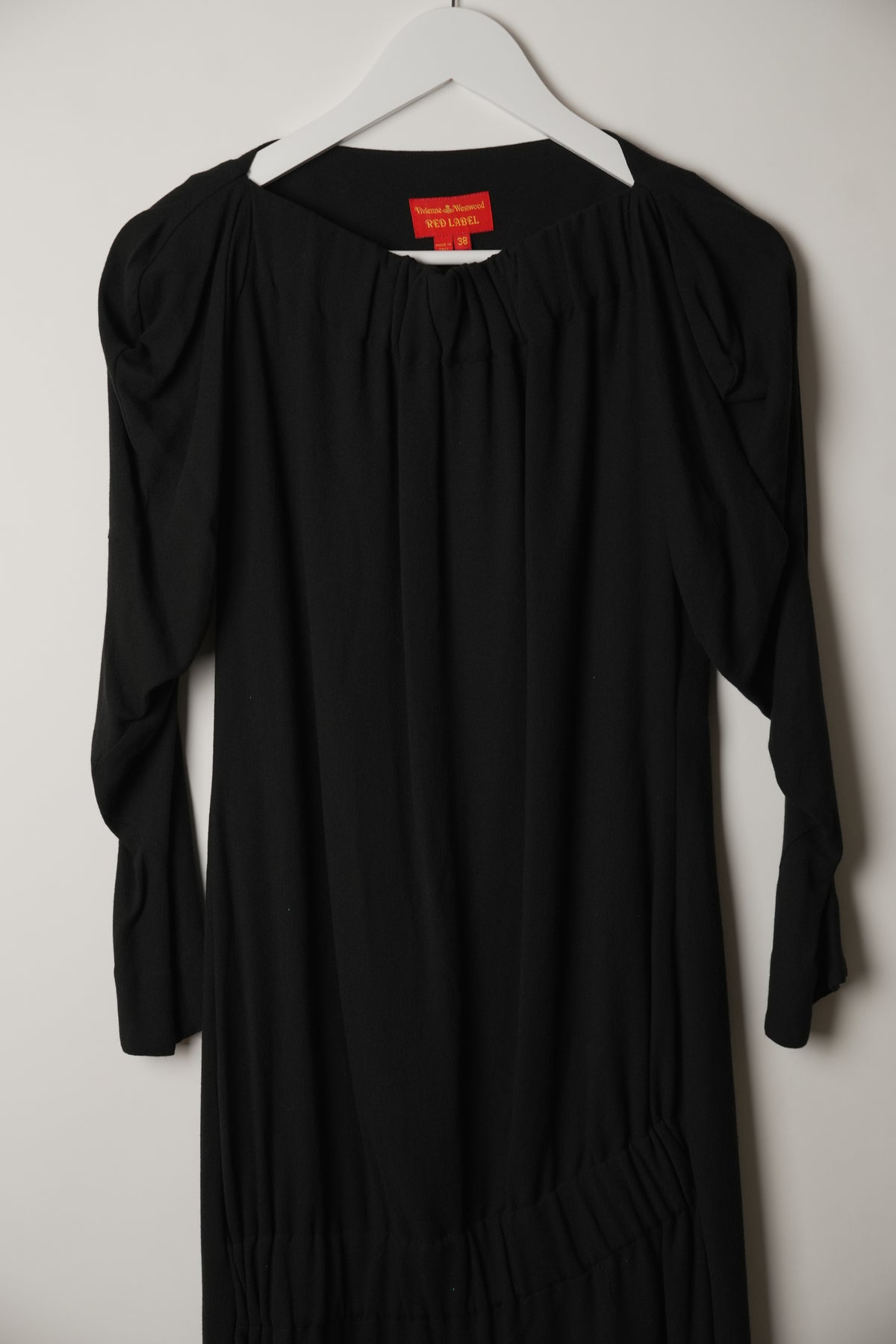 Vivienne Westwood Wide Neck Long Sleeve Asymmetric Waist Mini Dress