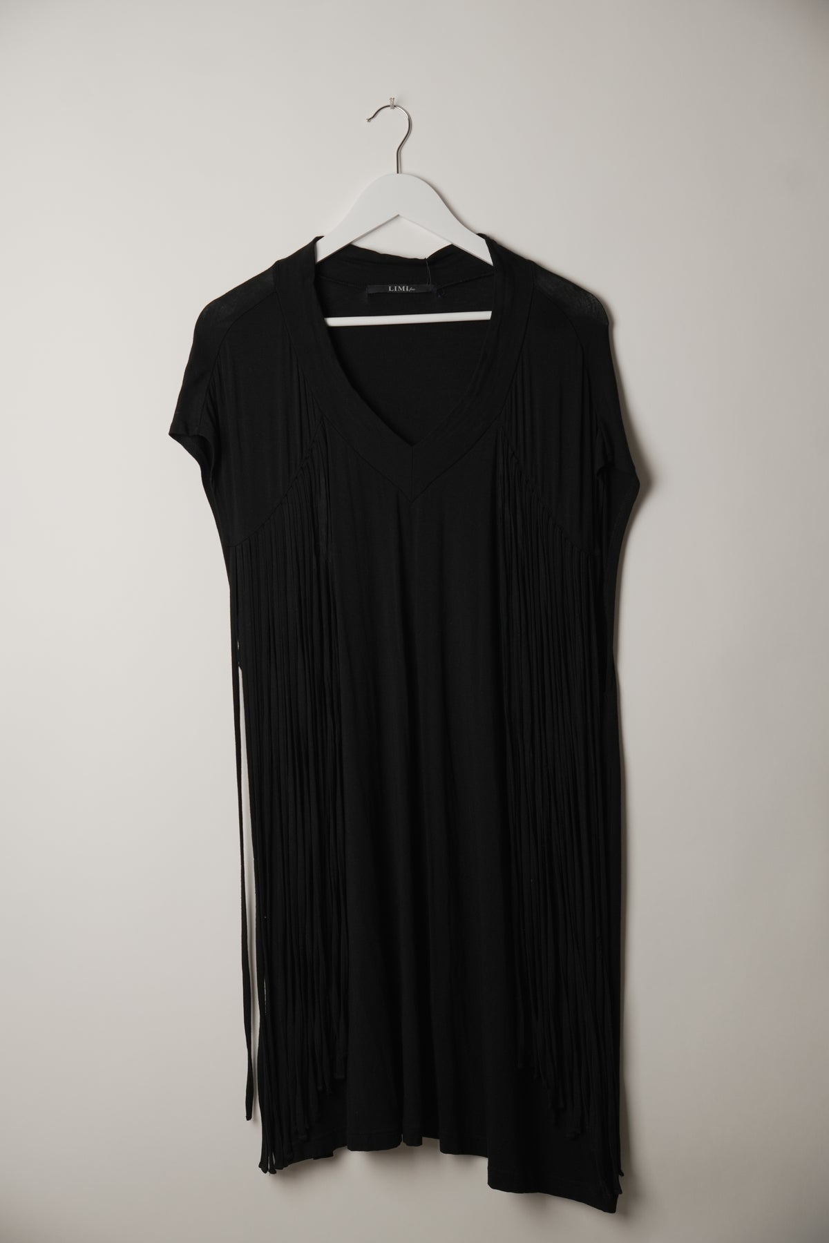 Limi Feu V Neck Short Sleeve Fringe Dress