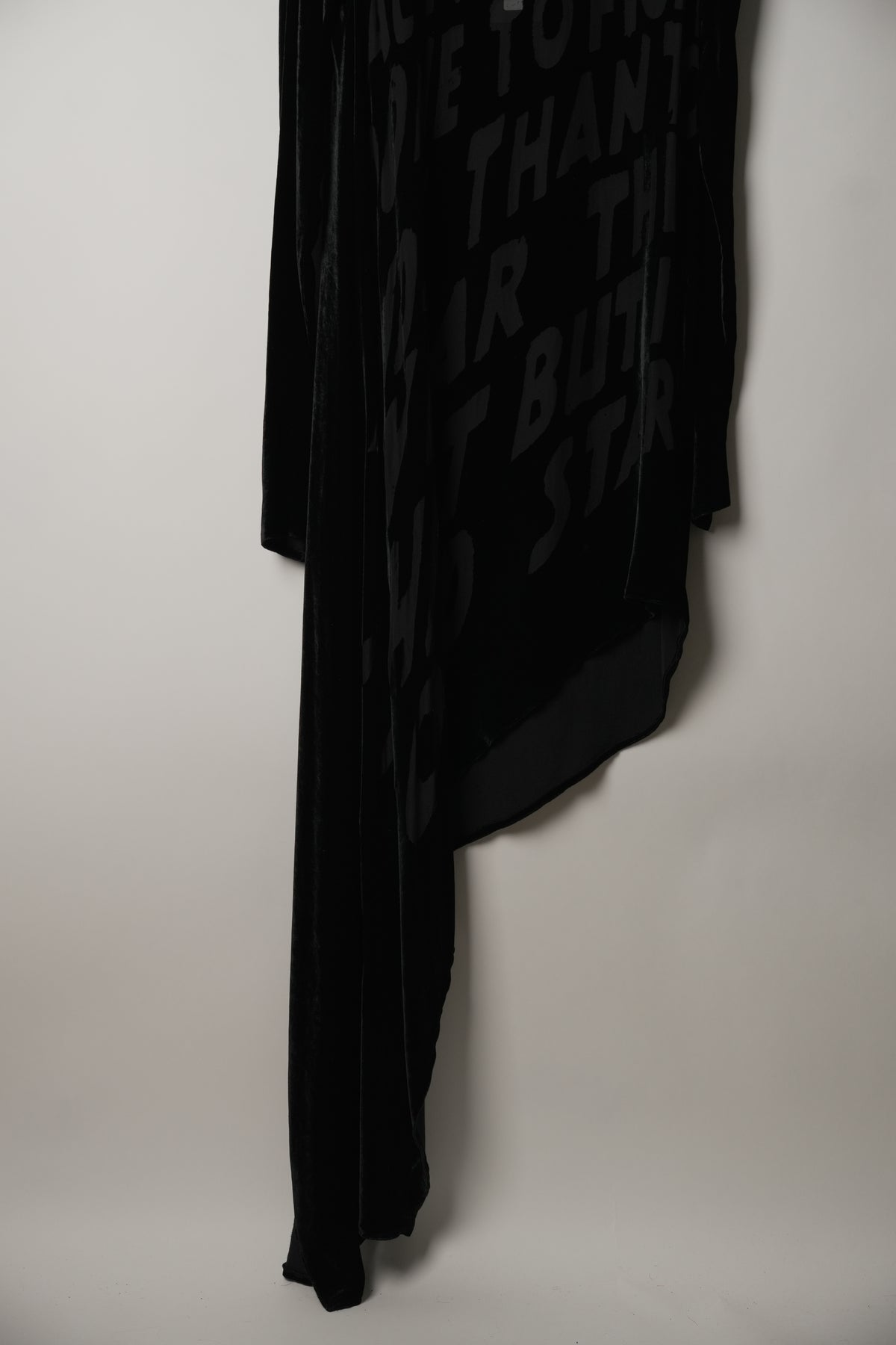 MM6 Maison Margiela Velour Dress, Knee-Length Long Sleeve Asymmetric Script Sz38