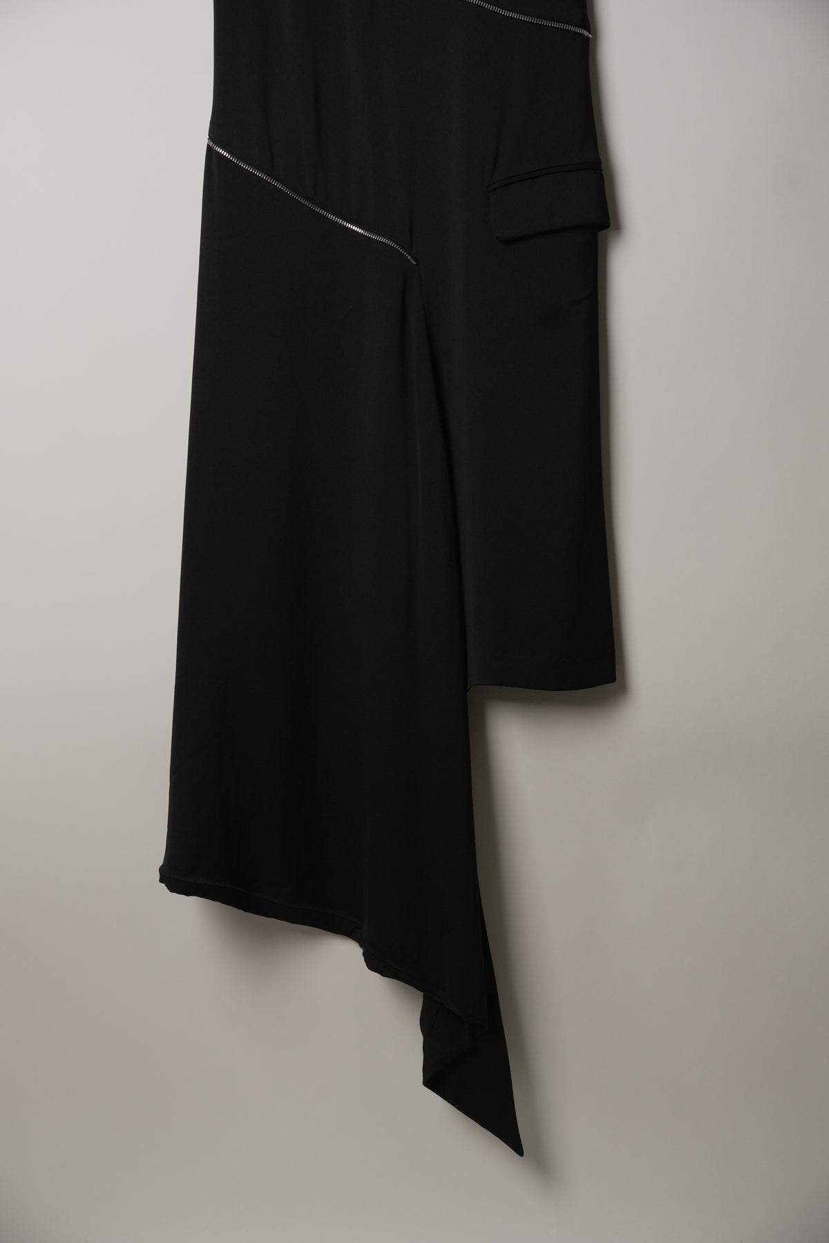 Costume National Zipper Sleeveless Crew Neck Asymmetric Dress