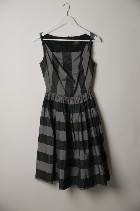 Vivienne Westwood Cowl Neck Stripe Sleeveless Dress