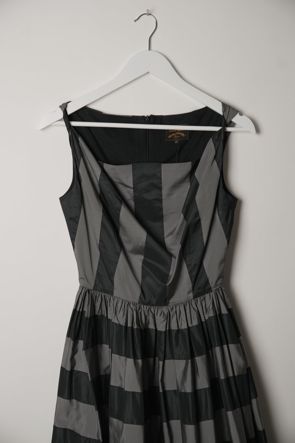 Vivienne Westwood Cowl Neck Stripe Sleeveless Dress