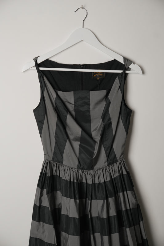 Vivienne Westwood Cowl Neck Stripe Sleeveless Dress