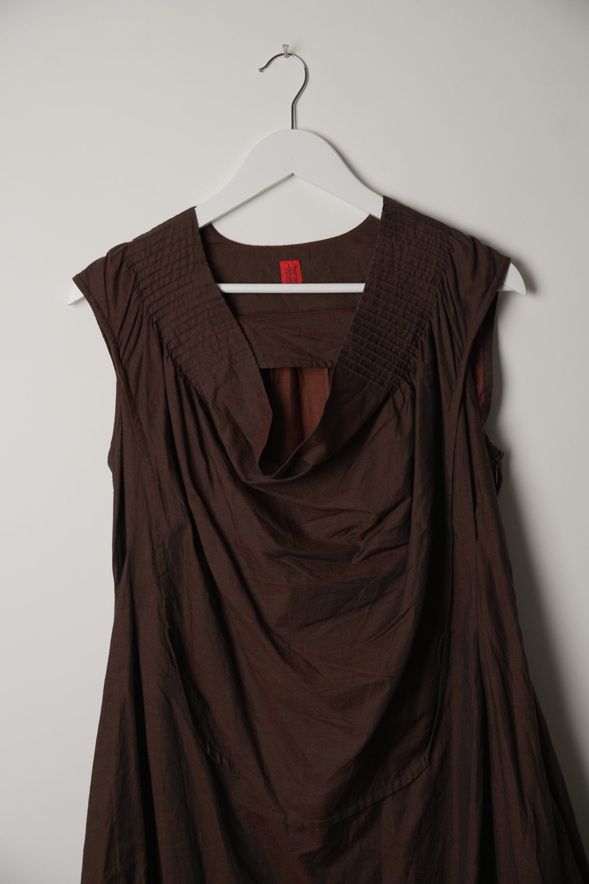 Haat Issey Miyake Brown Pleated Swing Mini Dress