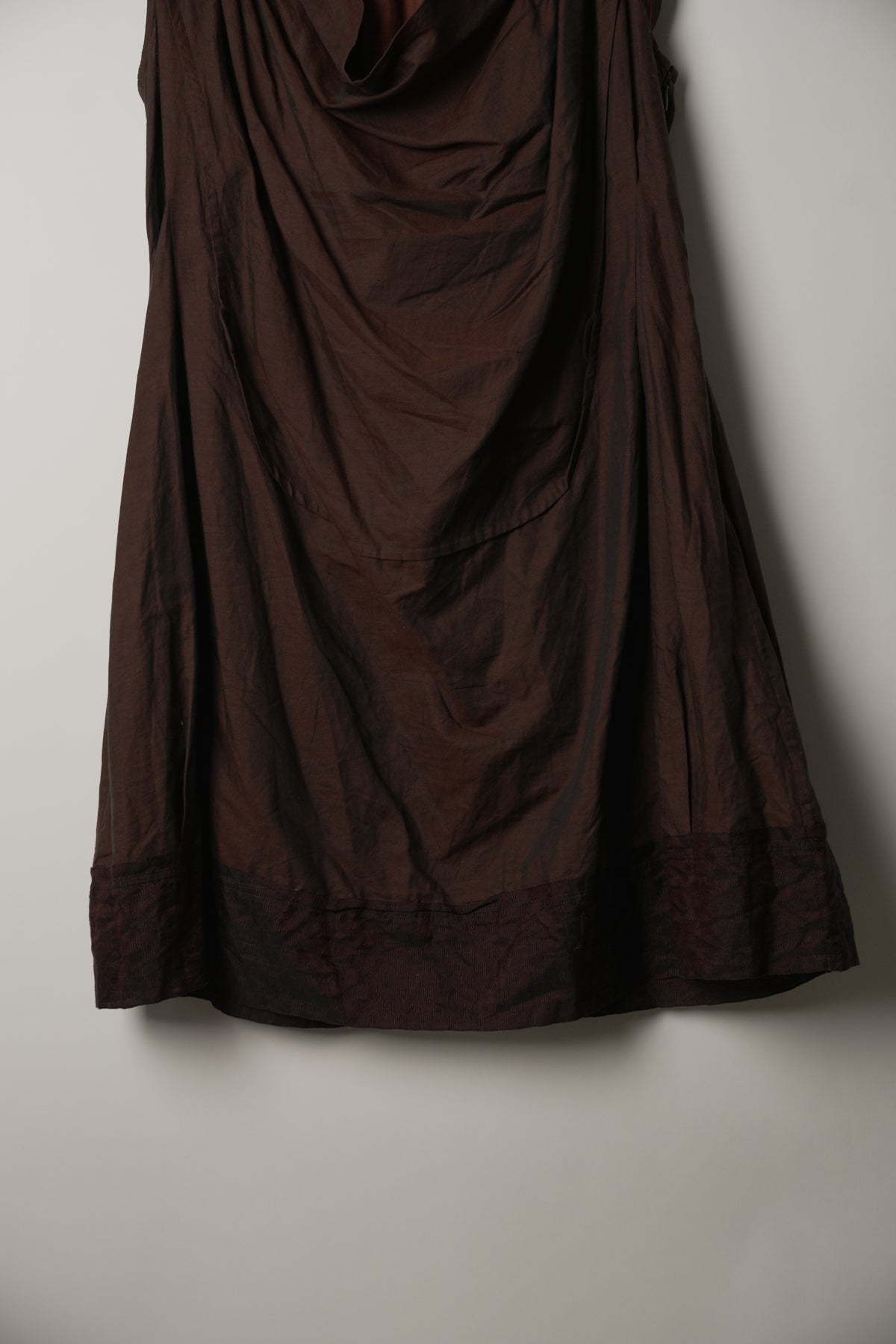 Haat Issey Miyake Brown Pleated Swing Mini Dress
