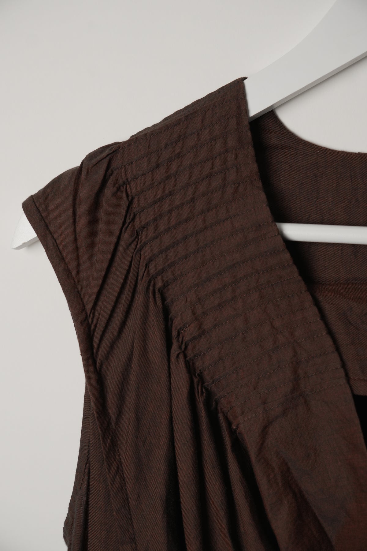 Haat Issey Miyake Brown Pleated Swing Mini Dress