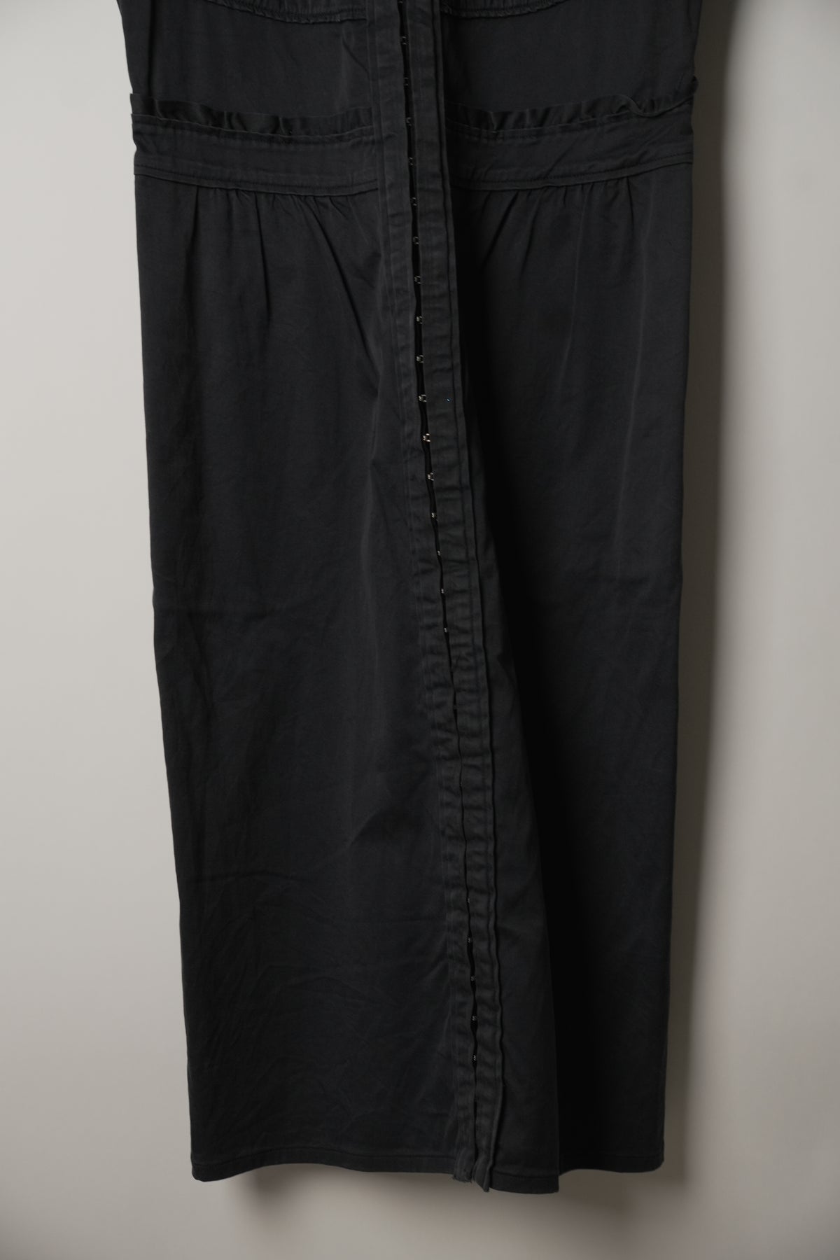 Yves Saint Laurent Frill Hem High Collar Sleeveless Maxi Dress