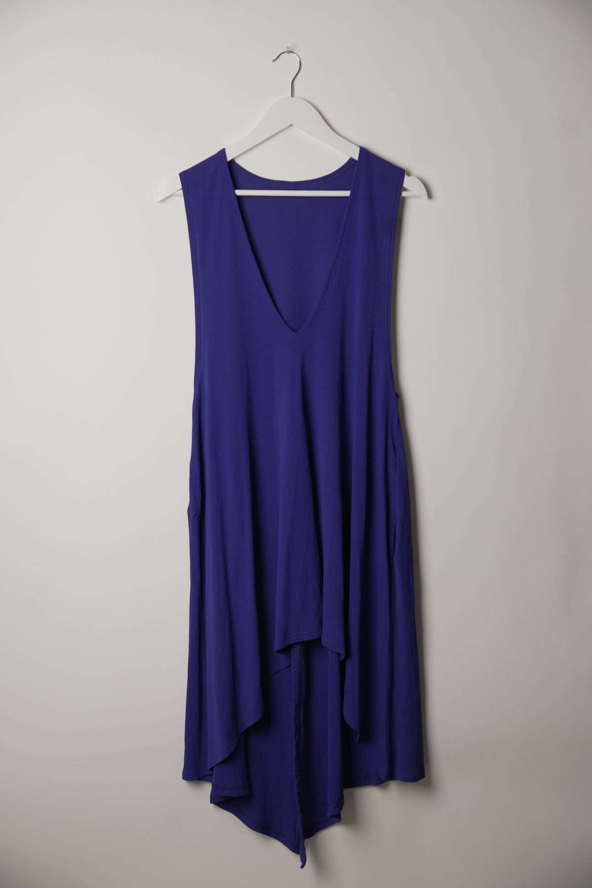 Hiroko Koshino Sleeveless Asymmetric Purple Dress