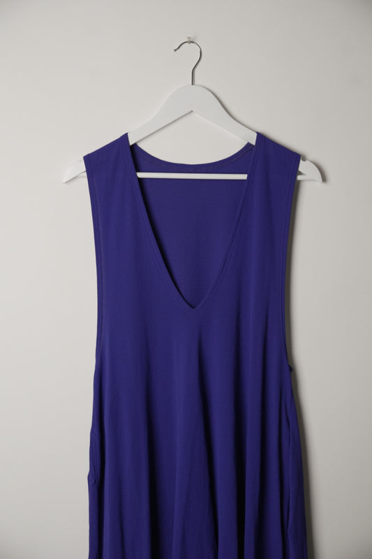 Hiroko Koshino Sleeveless Asymmetric Purple Dress