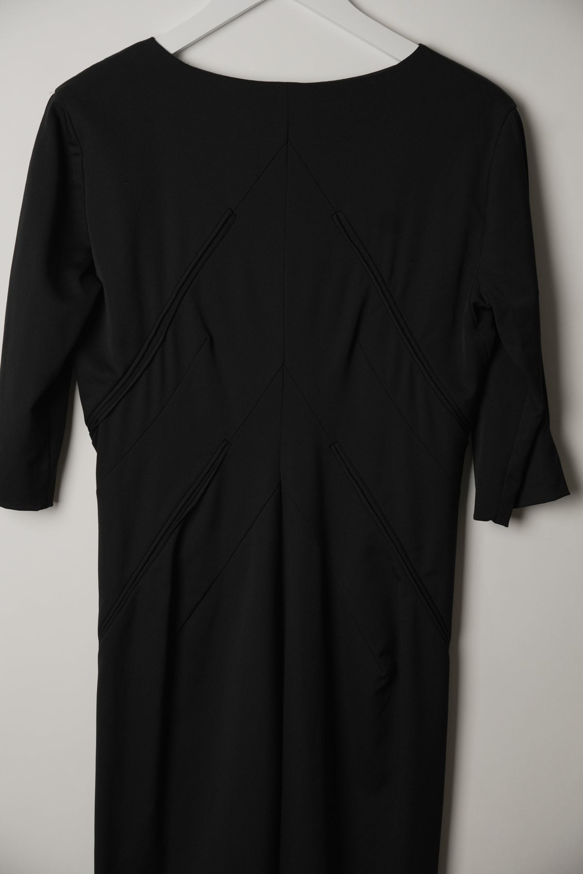 Jil Sander 3/4 Sleeve Multi Pocket Dress with V Neck Zip