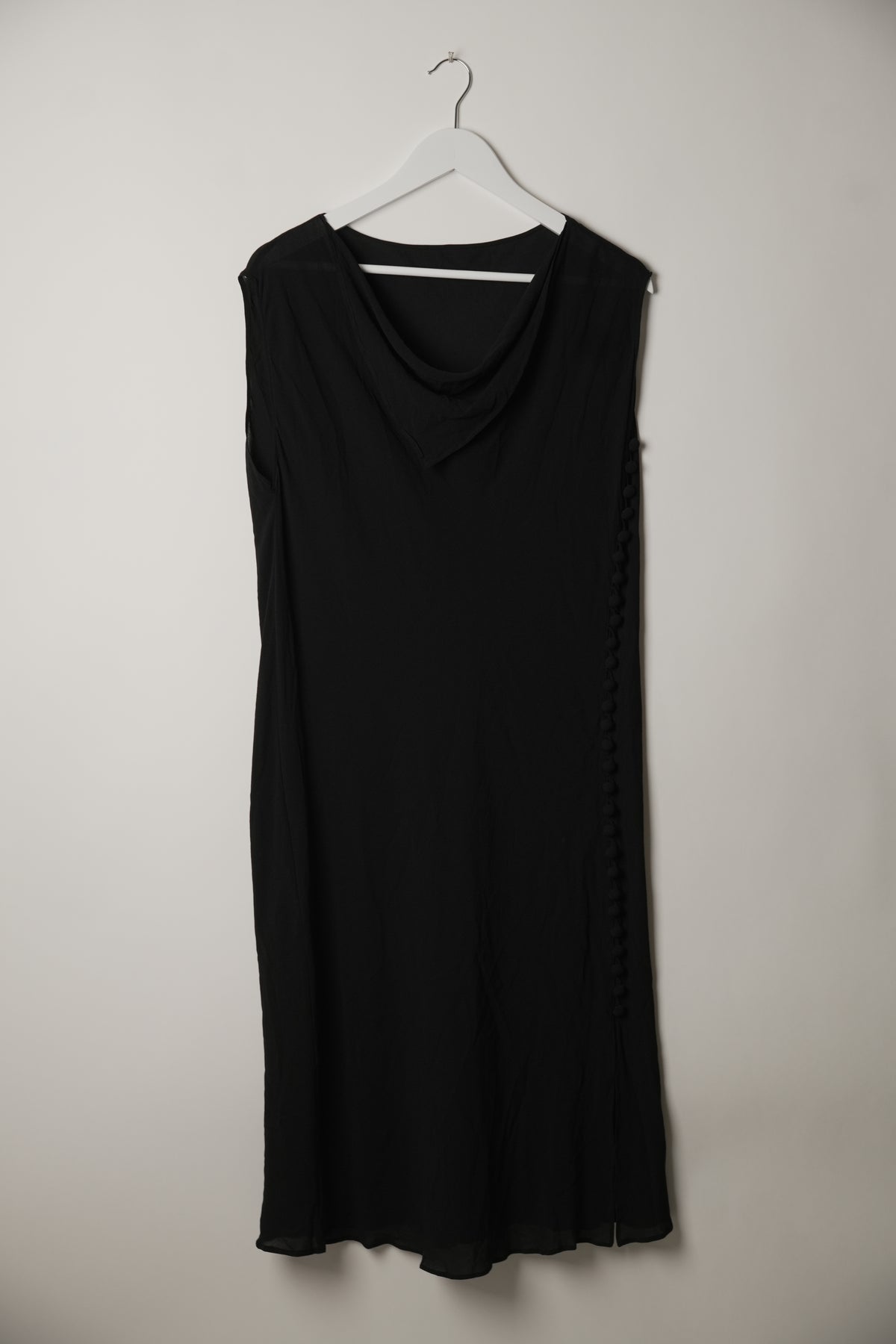 Hiroko Koshino Silk Blend Sleeveless Side Button Down Dress